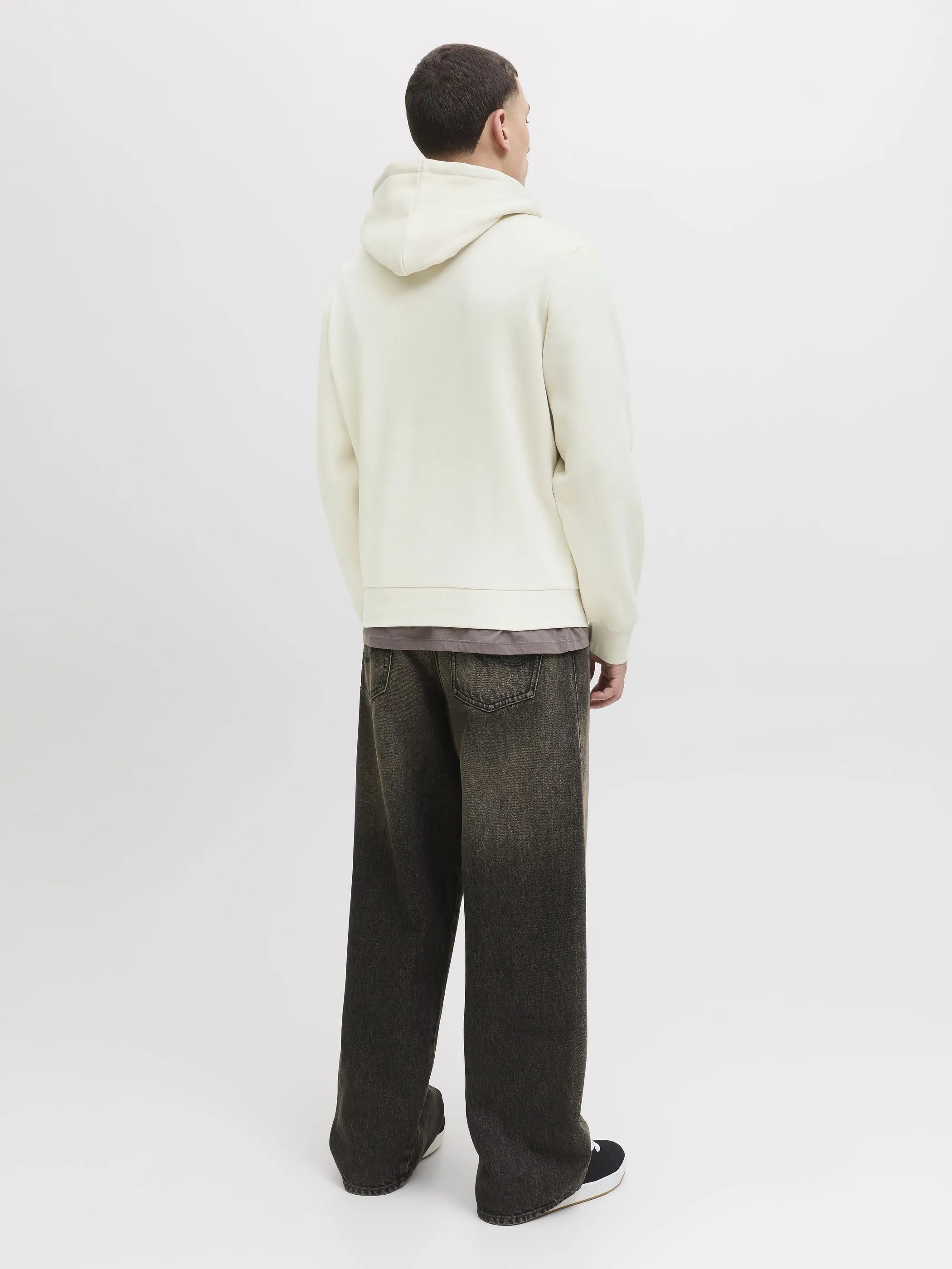 Jack Jones 12278614 JJHAYATO SWEAT HOOD BTS LN Weiß 925888 177620 2